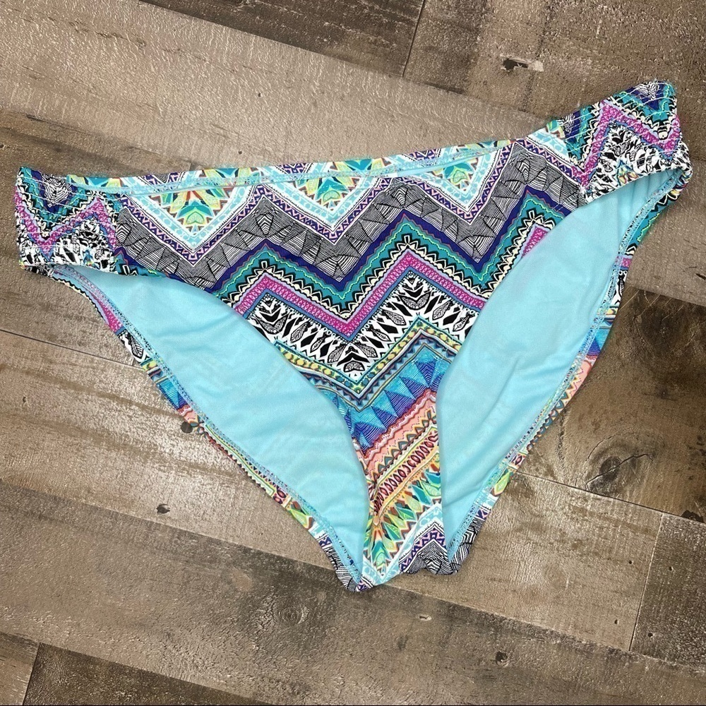 Liz Claiborne Multicolored Modern Triable Print Bikini Bottom size 16